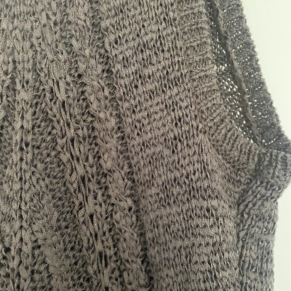 SCOOP Retro Crochet dark gray long Vest Y2K Size M - Picture 3 of 6